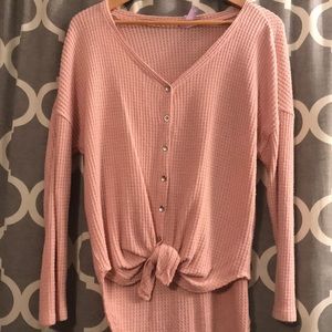 Waffle knit top